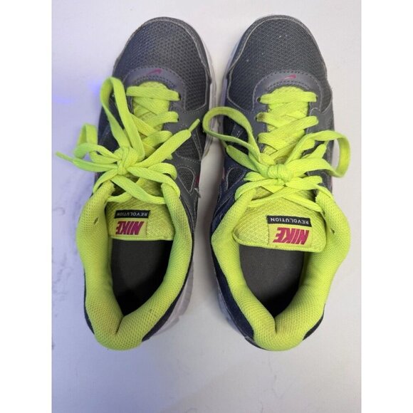 Nike Revolution Running Shoes Women's Size 8 Youth 7 Sneakers Gray Pink Neon - Picture 7 of 10
